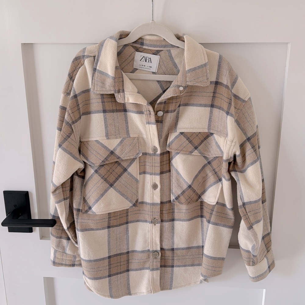 Zara Girls Flannel Over Shirt - Size 9-10